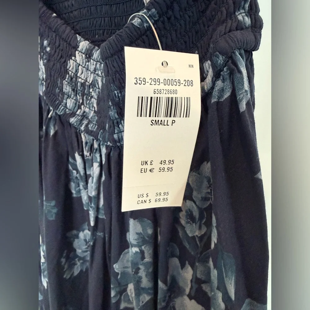 Hollister Saidie Short-Sleeve Tie-Back Midi CottageCore Dress Size Small Petite - Picture 7 of 9